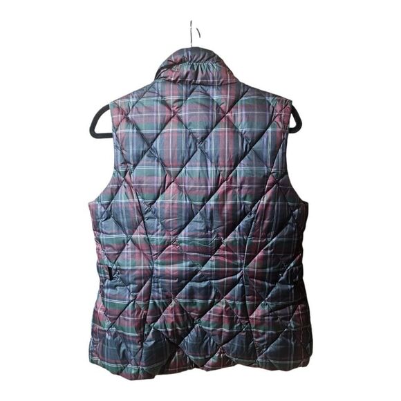 EDDIE BAUER Women’s Quilted Plaid Goose Down Vest - Size Large - Picture 2 of 10